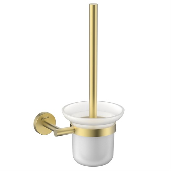 LEMARK Ёршик для унитаза BELUGA подвесной, сталь, стекло, брашированное светлое золото LMA-8021S-BRLG