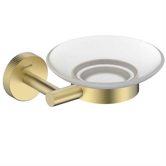 LEMARK Мыльница BELUGA подвесная, сталь, стекло, брашированное светлое золото LMA-8031S-BRLG