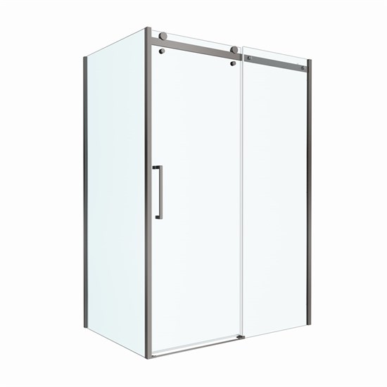 BELBAGNO Marino Душевой уголок прямоугольный размер 150x80 см профиль - оружейная сталь / стекло - прозрачное, двери раздвижные MARINO-2-AH-1-150/80-C-GM