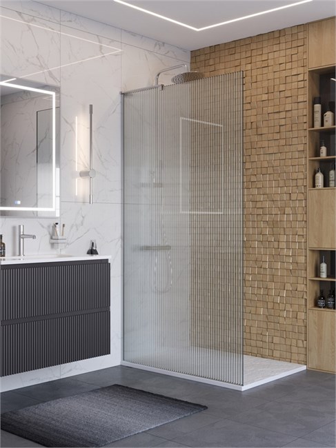 BELBAGNO Uno Душевая перегородка ширина 100 см, профиль - хром / стекло - прозрачное UNO-L-1-TB-100-FL-Cr