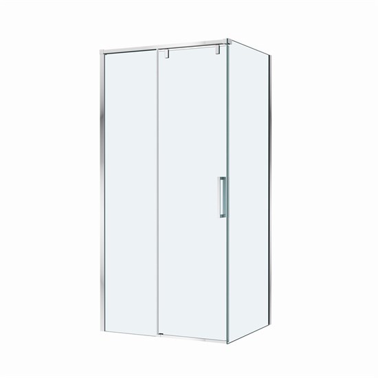 BELBAGNO Soft Close-1 Душевой уголок прямоугольный размер 100x90 см профиль - хром / стекло - прозрачное, двери раздвижные SOFT_CLOSE-1-AH-1-100/90-C-Cr