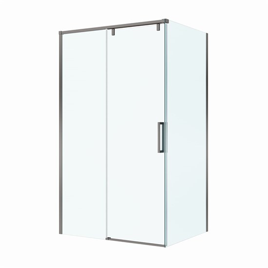 BELBAGNO Soft Close-1 Душевой уголок прямоугольный размер 120x80 см профиль - оружейная сталь / стекло - прозрачное, двери раздвижные SOFT_CLOSE-1-AH-1-120/80-C-GM