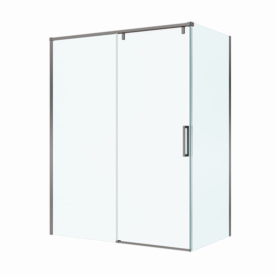 BELBAGNO Soft Close-1 Душевой уголок прямоугольный размер 150x90 см профиль - оружейная сталь / стекло - прозрачное, двери раздвижные SOFT_CLOSE-1-AH-1-150/90-C-GM