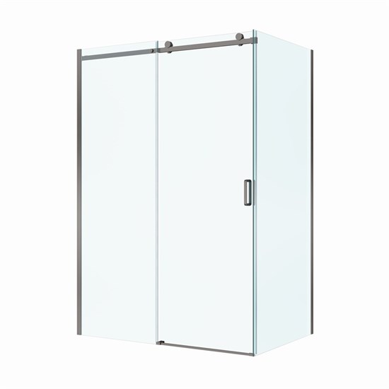 BELBAGNO Soft Close-2 Душевой уголок прямоугольный размер 150x90 см профиль - оружейная сталь / стекло - прозрачное, двери раздвижные SOFT_CLOSE-2-AH-1-150/90-C-GM