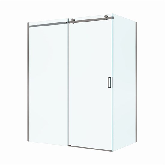 BELBAGNO Soft Close-2 Душевой уголок прямоугольный размер 160x100 см профиль - оружейная сталь / стекло - прозрачное, двери раздвижные SOFT_CLOSE-2-AH-1-160/100-C-GM