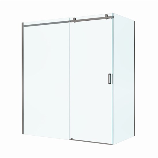 BELBAGNO Soft Close-2 Душевой уголок прямоугольный размер 180x100 см профиль - оружейная сталь / стекло - прозрачное, двери раздвижные SOFT_CLOSE-2-AH-1-180/100-C-GM