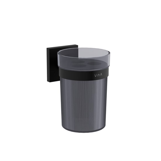VITRA Стакан для зубных щеток Root A4480636 подвесной матовый черный пластик A4480636