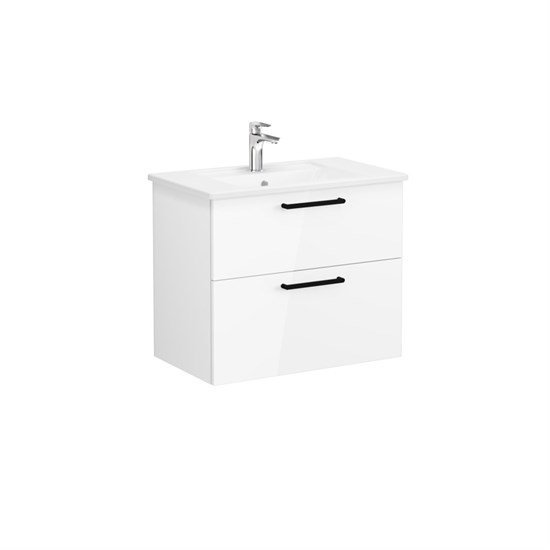 VITRA Тумба с раковиной для ванной Root Flat 66306 80 см глянцевая белая МДФ 66306