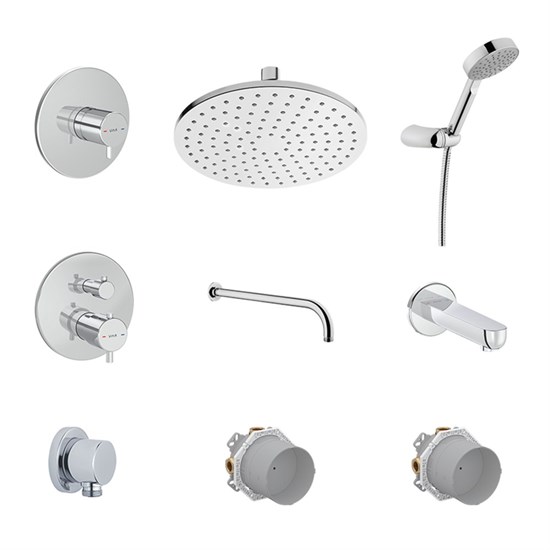 VITRA Встраиваемый душевой комплект Root Round A49307EXP с термостатом хром латунь A49307EXP