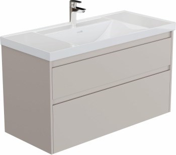 AQUANET Тумба с раковиной Nova Lite 2.0 110 2 ящ. цв. бежевый AQUANET-365916
