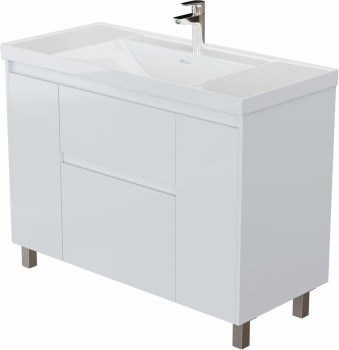 AQUANET Тумба с раковиной Nova Lite 2.0 110 напольная цв. белый глянец AQUANET-365919