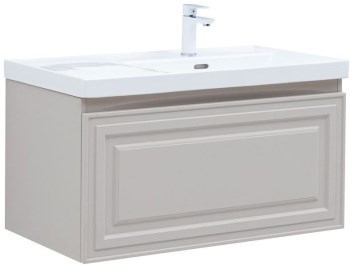 AQUANET Тумба с раковиной Агата 90 R 1 ящ. цв. бежевый AQUANET-365935