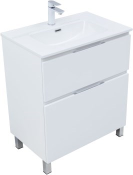AQUANET Тумба с раковиной Алвита new 70 (Flash) напольная 2 ящ. цв. белый матовый AQUANET-345687