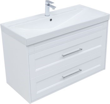 AQUANET Тумба с раковиной Бостон new 100 (Flash) цв.белый сатин AQUANET-345367
