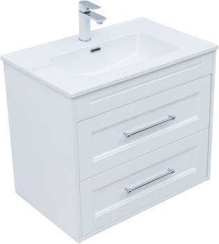 AQUANET Тумба с раковиной Бостон new 70 (Flat) цв.белый сатин AQUANET-345365