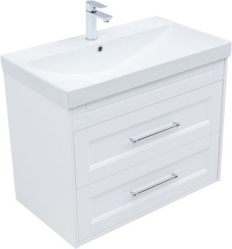AQUANET Тумба с раковиной Бостон new 80 (Flash) цв.белый сатин AQUANET-345370