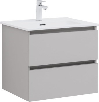 AQUANET Тумба с раковиной Вега 2.0 60 2 ящ. цв.бежевый (раковина Flat) AQUANET-344777
