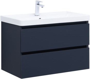 AQUANET Тумба с раковиной Вега 2.0 80 2 ящ. цв.маренго (раковина Ирис) AQUANET-344742