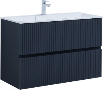 AQUANET Тумба с раковиной Джейн 100 цв.маренго (раковина Фортуна) AQUANET-332522