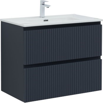 AQUANET Тумба с раковиной Джейн 80 цв.маренго (раковина Flat) AQUANET-332539