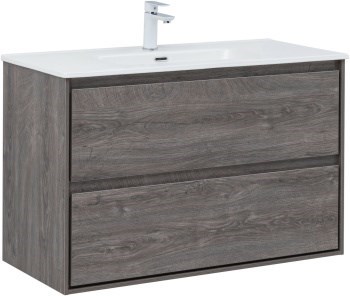 AQUANET Тумба с раковиной Милан 100 цв. дуб рошелье AQUANET-340160