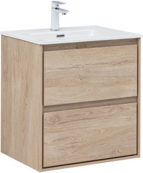 AQUANET Тумба с раковиной Милан 60 цв. дуб светлый AQUANET-340167