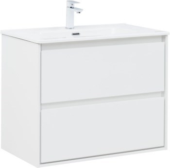 AQUANET Тумба с раковиной Милан 80 цв. белый глянец AQUANET-340154