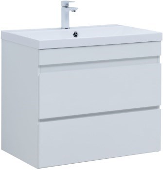 AQUANET Тумба с раковиной Нота new 75 цв.белый глянец AQUANET-335871