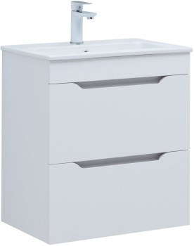 AQUANET Тумба с раковиной Практика 60 2 ящ. цв.белый матовый AQUANET-332510