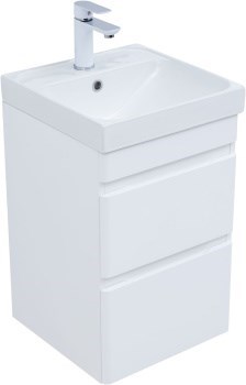 AQUANET Тумба с раковиной Слим 40 2 ящ. цв.белый сатин AQUANET-348173