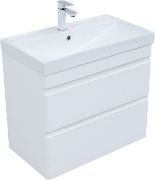 AQUANET Тумба с раковиной Слим 70 2 ящ. цв.белый сатин AQUANET-348179