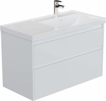 AQUANET Тумба под раковину Nova Lite 2.0 100 белый глянец, правая AQUANET-346312