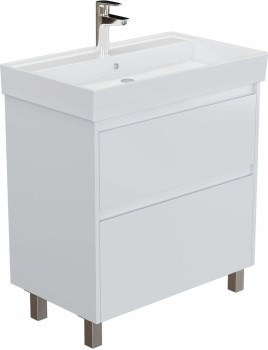 AQUANET Тумба под раковину Nova Lite 2.0 75 напольная, белый глянец AQUANET-346337