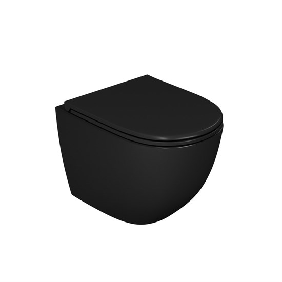 DK Унитаз подвесной безободковый Matrix DT1396025, 490*370*360мм, сиденье микролифт, черный DT1396025