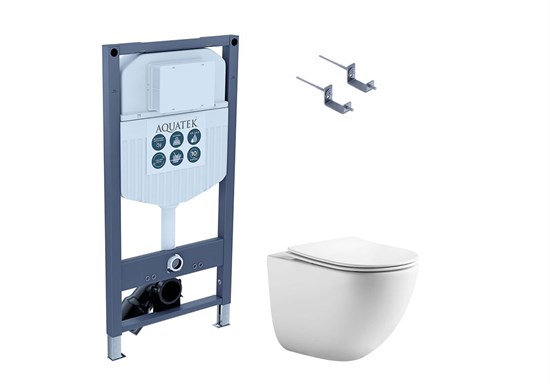 AQUATEK SET ГЕЛИОС INS23 (рама Standard INS-0000023+ крепление KKI-0000002 +унитаз AQ1993T-00 ГЕЛИОС + с тонким сиденьем soft-close SET AQUATEK ГЕЛИОС INS23