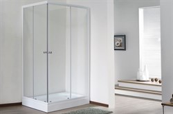 ROYAL BATH HPD 75x100 Душевой уголок прямоугольный, стекло 6 мм прозрачное, профиль алюминий  белый, дверь раздвижная - фото 66500