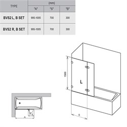 RAVAK B SET BVS2-L 100 хром B SET BVS2 100 L - фото 67712