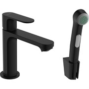 HANSGROHE 72215670 Rebris S смеситель для раковины 110, с гигиеническим душем, матовый черный 72215670