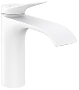 HANSGROHE Vivenis Смеситель для раковины, однорычажный, 110 со сливным гарнитуром 75020700, матовый белый 75020700