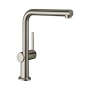 HANSGROHE Кухонный смеситель однорычажный, 270, с вытяжным изливом, 1jet, sBox Hansgrohe 72809800, под сталь 72809800