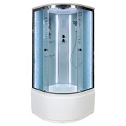 DETO Душевая кабина EM4590 LED, размер 90x90 см, профиль глянцевый хром, стекло с узором EM4590LED