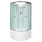 DETO Душевая кабина EM4590N без крыши, размер 90x90 см, профиль глянцевый хром, стекло с узором EM4590N