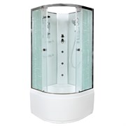 DETO Душевая кабина EM4590N с гидромассажем, размер 90x90 см, профиль глянцевый хром, стекло с узором EM4590NGM