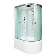 DETO Душевая кабина EM4512L с гидромассажем, размер 120x80 см, профиль глянцевый хром, стекло с узором EM4512LGM