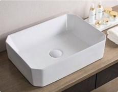 BELBAGNO Раковина керамическая накладная BB1386, прямоугольная, 505х365х135, цвет белый BB1386