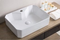 BELBAGNO Раковина керамическая накладная BB1387, прямоугольная, 500х375х135, цвет белый BB1387