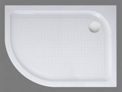 BELBAGNO Душевой поддон полукруглый-асимметричный, размер 100х80 см, высота 15 см, белый, левая версия