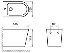 BELBAGNO Flay-R Биде подвесное, с крепежом, цвет белый BB053BH