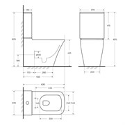 BELBAGNO Marmi Чаша унитаза безободкового, P-trap, цвет белый BB052CPR