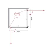 BELBAGNO Etna Душевой уголок квадратный, размер 70х70 см, двери распашные, стекло 6 мм